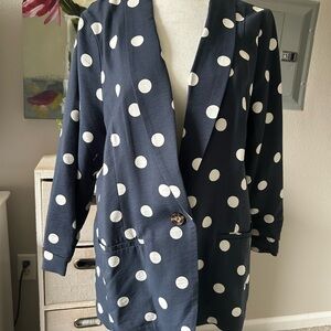 Navy Polka Dot Blazer